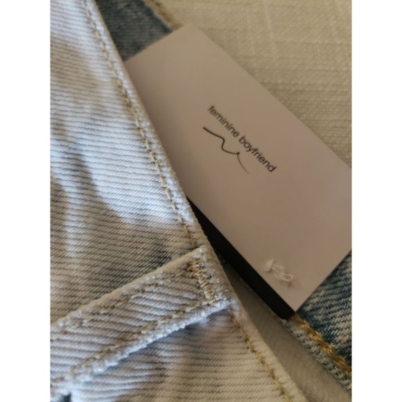 7 for all mankind BOYFRIEND CROPPED JEAN SIZE 25 BLEACH WASH JOSEFINA - Picture 6 of 9